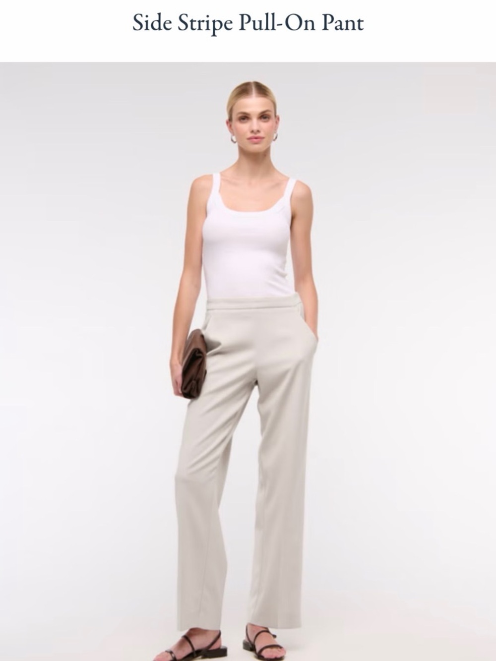 Abercrombie & Fitch Straight-Leg Side Stripe Pants in Light Gray